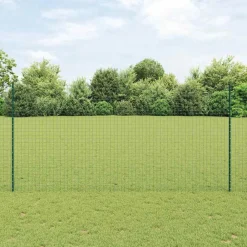 Afrasteringspaal 11 pcs Groen 150 cm Staal>vidaXL Hot