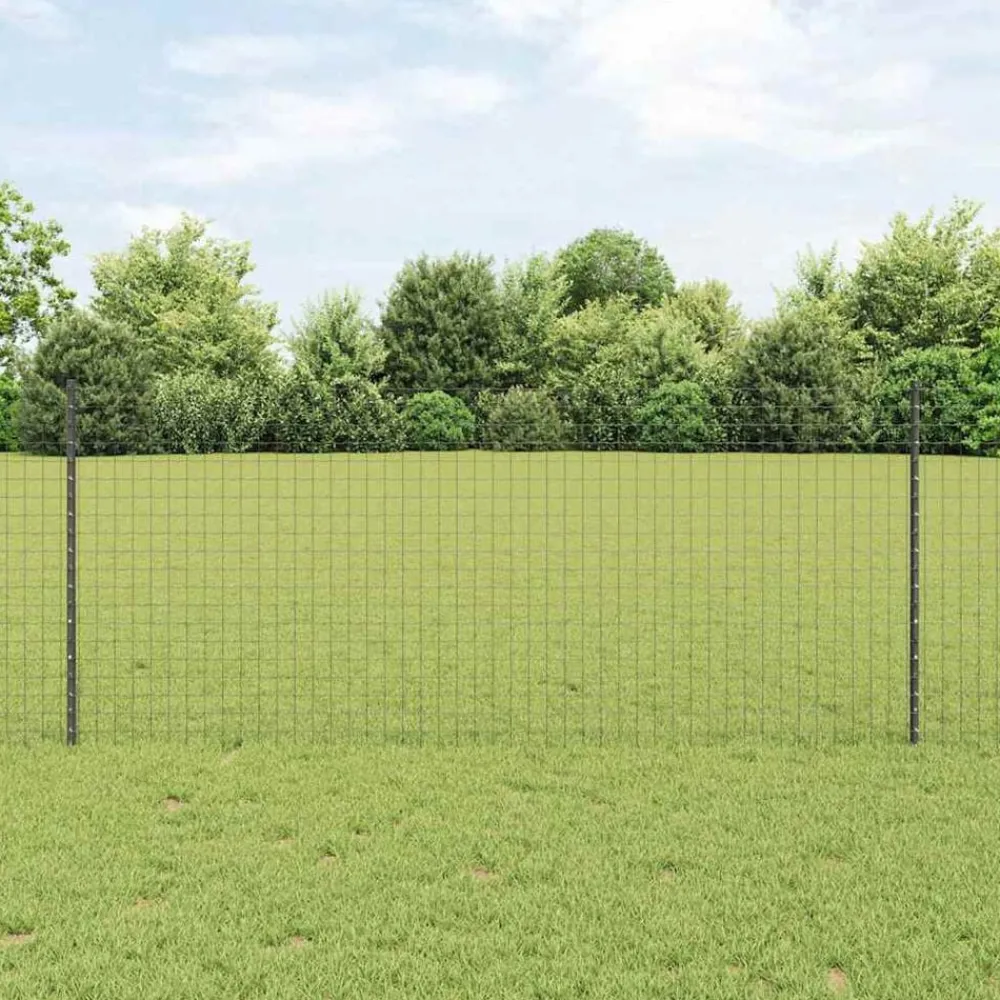 Afrasteringspaal 11 pcs Grijs 100 cm Staal>vidaXL New