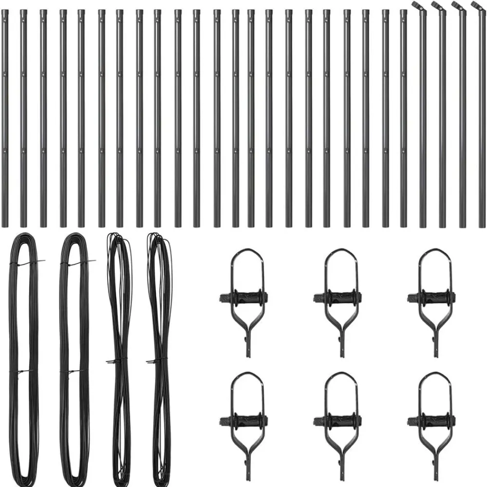 Tuinafscheidingen*vidaXL Afrasteringspaal 26 pcs 3,2 x 3,2 x 80 cm Grijs
