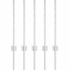 Tuinafscheidingen*vidaXL Afrasteringspaal 5 pcs Zilver 60 cm Staal Ge galvaniseerd staal/zwart
