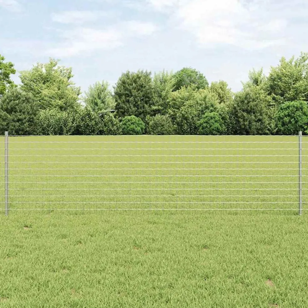 Tuinafscheidingen*vidaXL Afrasteringspaal 5 pcs Zilver 60 cm Staal Ge galvaniseerd staal/zwart