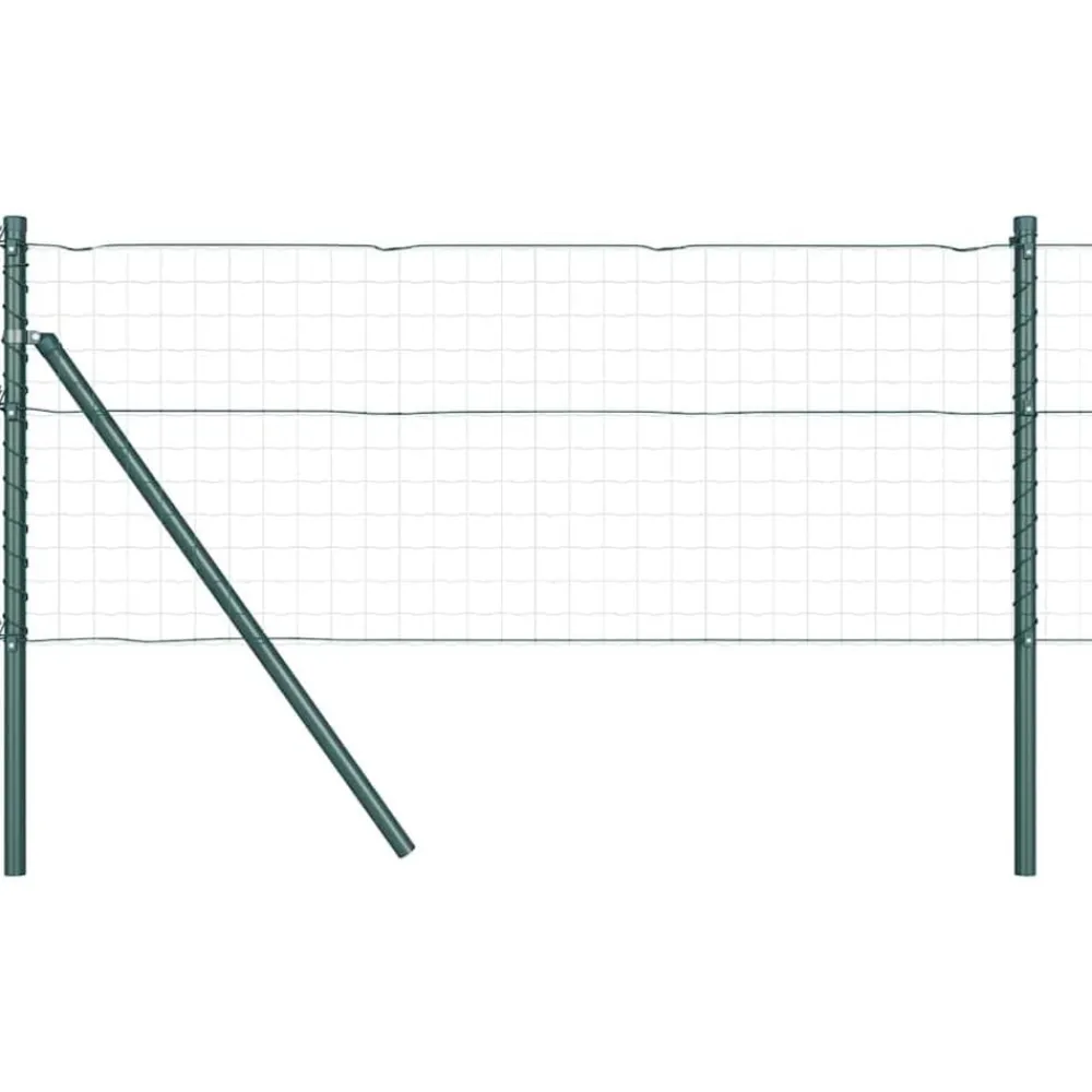 Tuinafscheidingen*vidaXL Afrasteringspaal 13 pcs Staal Groen