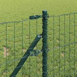 Tuinafscheidingen*vidaXL Afrasteringspaal 13 pcs Staal Groen