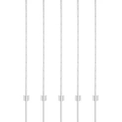 Tuinafscheidingen*vidaXL Afrasteringspaal 5 pcs Zilver 120 cm Staal Ge galvaniseerd staal/zwart