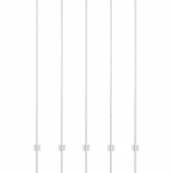 Tuinafscheidingen*vidaXL Afrasteringspaal 5 pcs Zilver 150 cm Staal Ge galvaniseerd staal/zwart