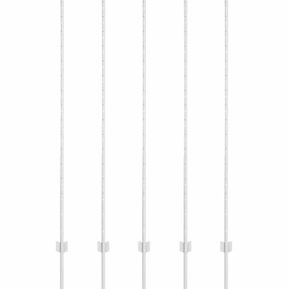 Tuinafscheidingen*vidaXL Afrasteringspaal 5 pcs Zilver 150 cm Staal Ge galvaniseerd staal/zwart
