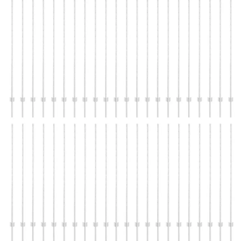 Afrasteringspaal 44 pcs Zilver 200 cm Staal>vidaXL Outlet