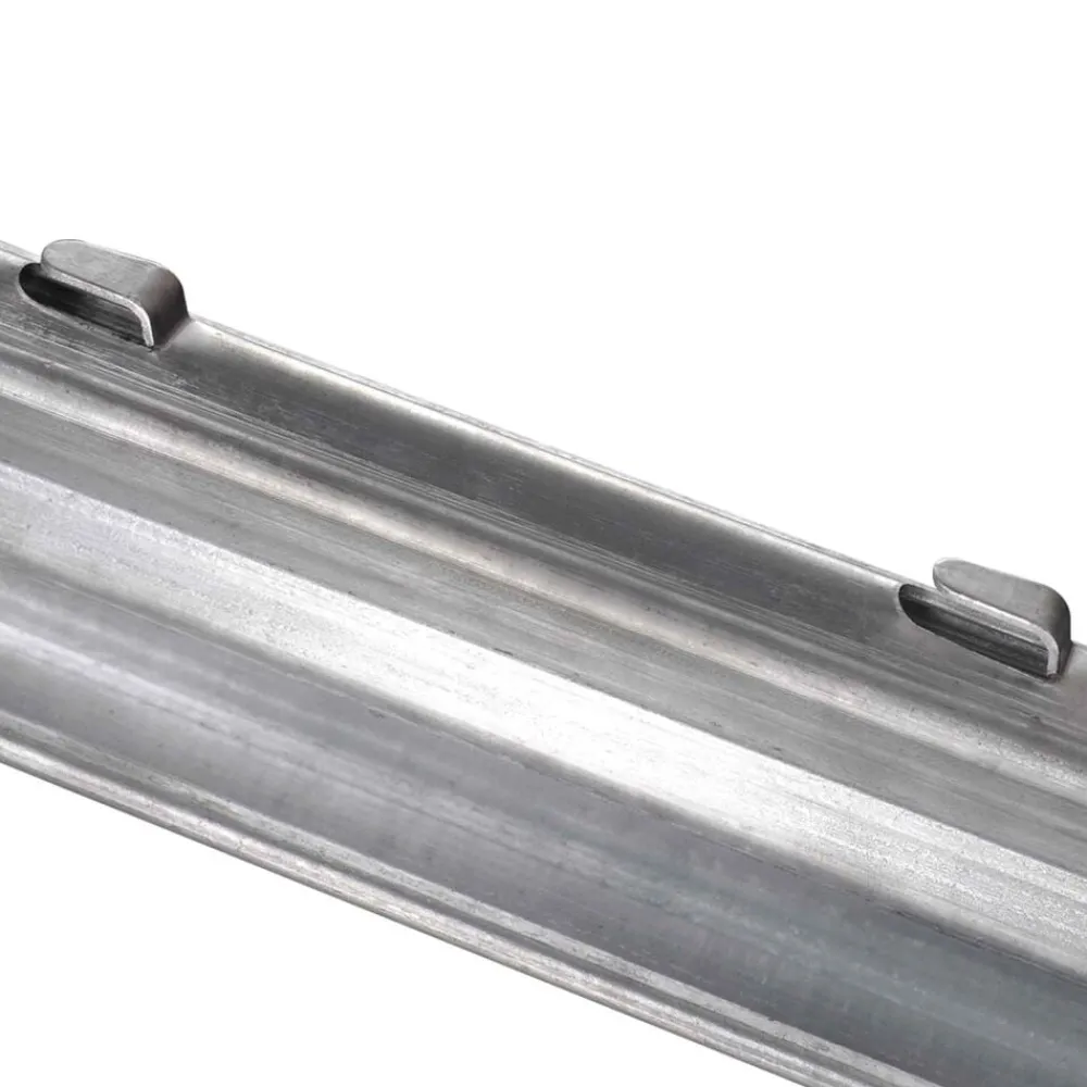 Afrasteringspaal 10 pcs Zilver 200 cm Staal>vidaXL Clearance