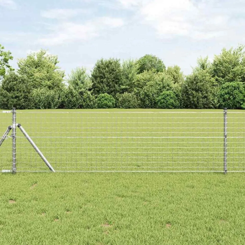 Tuinafscheidingen*vidaXL Afrasteringspaal 13 pcs Zilver Staal Gegalvaniseerd staal