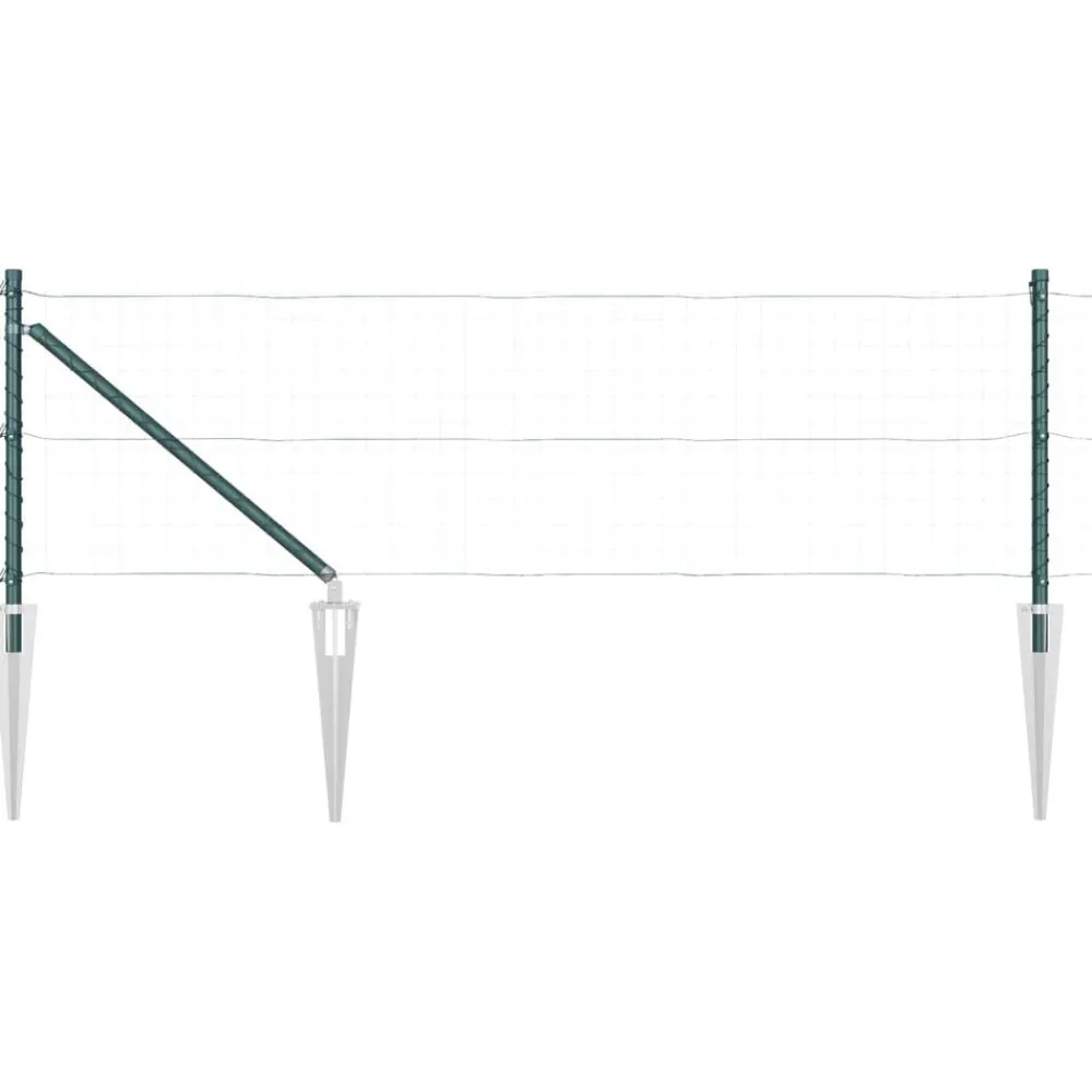 Tuinafscheidingen*vidaXL Afrasteringspaal 26 pcs Grijs 3,2 x 3,2 x 105 cm Groen