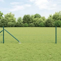 Tuinafscheidingen*vidaXL Afrasteringspaal 26 pcs Grijs 3,2 x 3,2 x 105 cm Groen