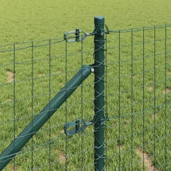 Tuinafscheidingen*vidaXL Afrasteringspaal 26 pcs Grijs 3,2 x 3,2 x 105 cm Groen