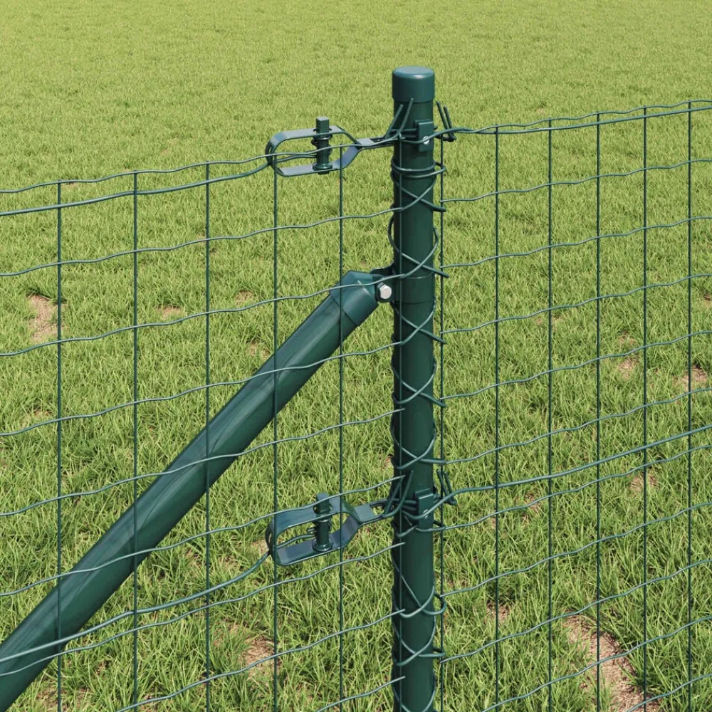 Tuinafscheidingen*vidaXL Afrasteringspaal 26 pcs Grijs 3,2 x 3,2 x 105 cm Groen
