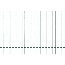 Afrasteringspaal 22 pcs Groen 200 cm Staal>vidaXL Discount