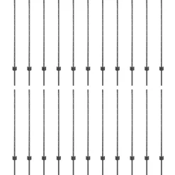 Tuinafscheidingen*vidaXL Afrasteringspaal 22 pcs Grijs 160 cm Staal Staal/grijs