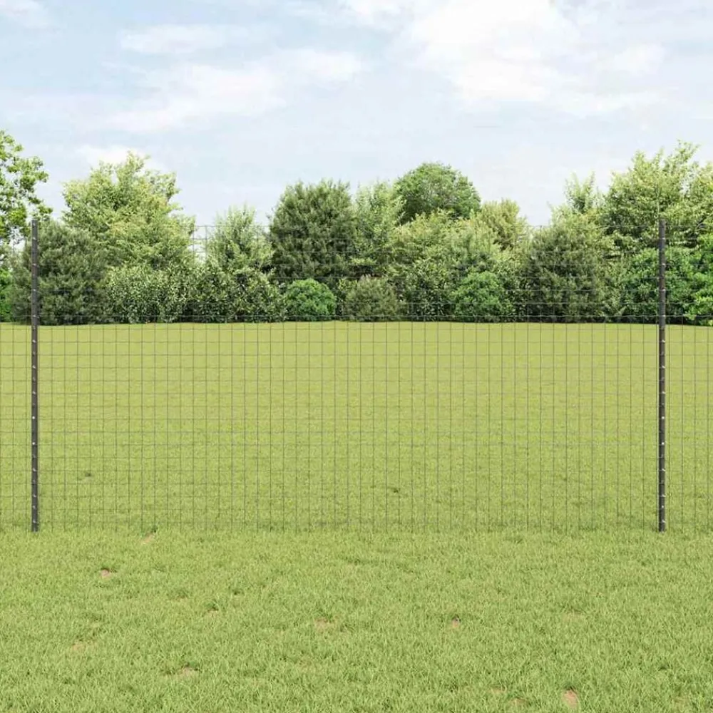 Tuinafscheidingen*vidaXL Afrasteringspaal 22 pcs Grijs 160 cm Staal Staal/grijs