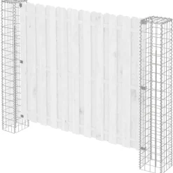 Tuinafscheidingen*vidaXL Afrasteringspaal 2 pcs Zilver 20 x 20 x 190 cm Metaal