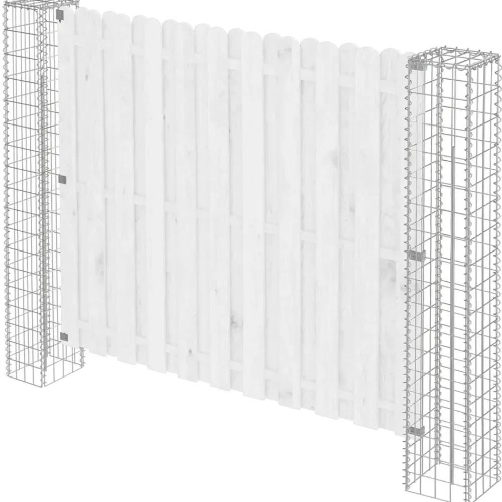 Tuinafscheidingen*vidaXL Afrasteringspaal 2 pcs Zilver 20 x 20 x 190 cm Metaal