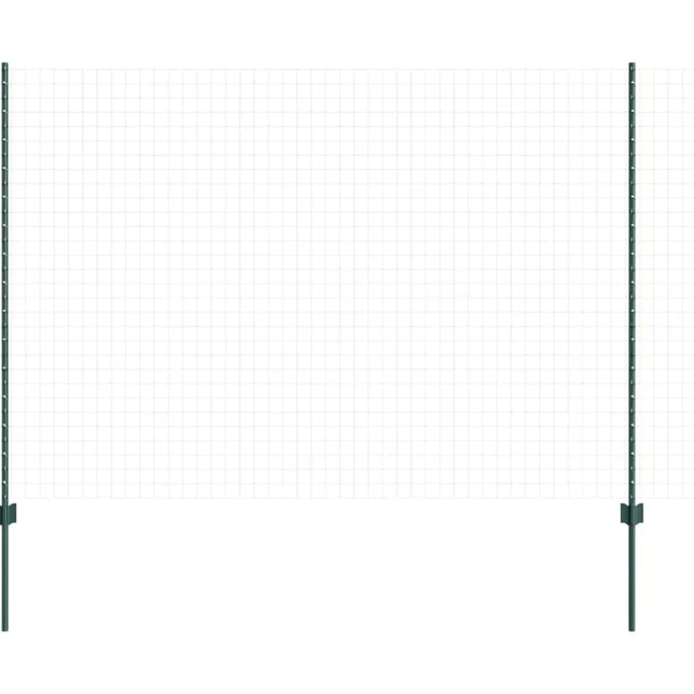 Tuinafscheidingen*vidaXL Afrasteringspaal 5 pcs Groen 150 cm Staal Staal/groen