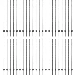 Tuinafscheidingen*vidaXL Afrasteringspaal 44 pcs Grijs 200 cm Staal Staal/grijs