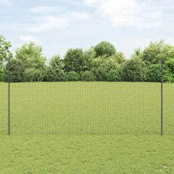 Tuinafscheidingen*vidaXL Afrasteringspaal 44 pcs Grijs 200 cm Staal Staal/grijs