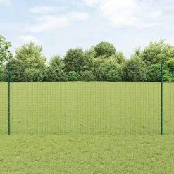 Tuinafscheidingen*vidaXL Afrasteringspaal 11 pcs Groen 140 cm Staal Staal/groen