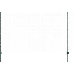 Tuinafscheidingen*vidaXL Afrasteringspaal 11 pcs Groen 140 cm Staal Staal/groen