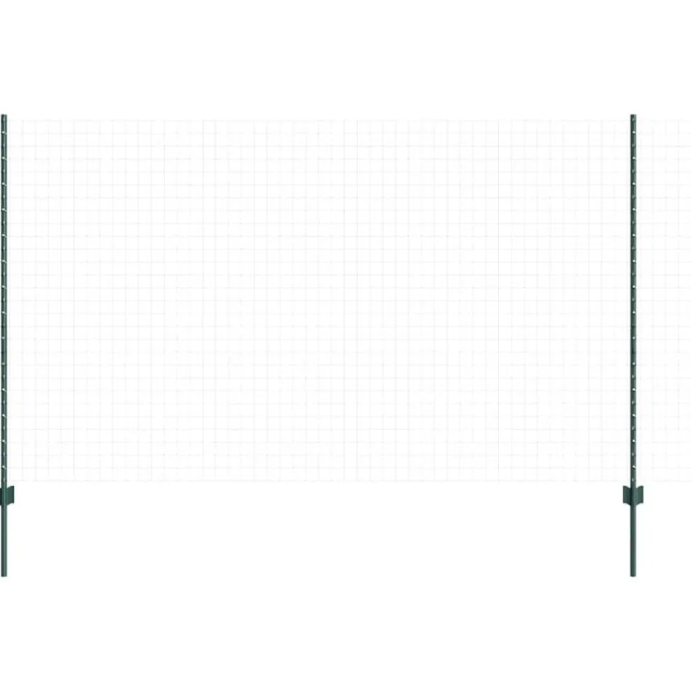 Tuinafscheidingen*vidaXL Afrasteringspaal 11 pcs Groen 140 cm Staal Staal/groen