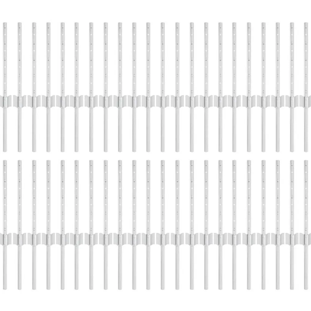 Afrasteringspaal 44 pcs Zilver 80 cm Staal>vidaXL Online