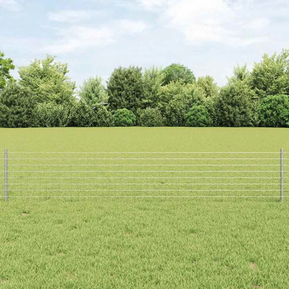 Afrasteringspaal 44 pcs Zilver 80 cm Staal>vidaXL Online