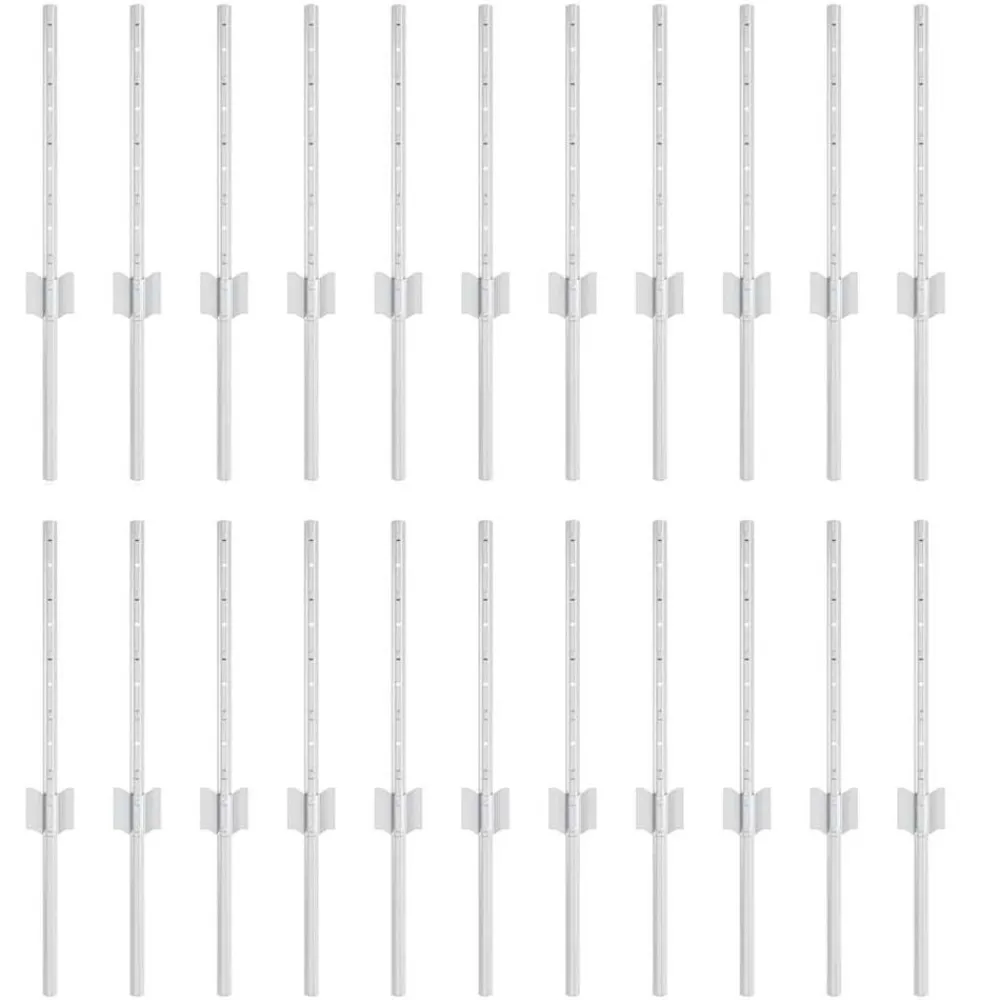 Afrasteringspaal 22 pcs Zilver 80 cm Staal>vidaXL