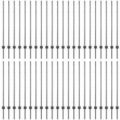 Tuinafscheidingen*vidaXL Afrasteringspaal 44 pcs Grijs 160 cm Staal Staal/grijs