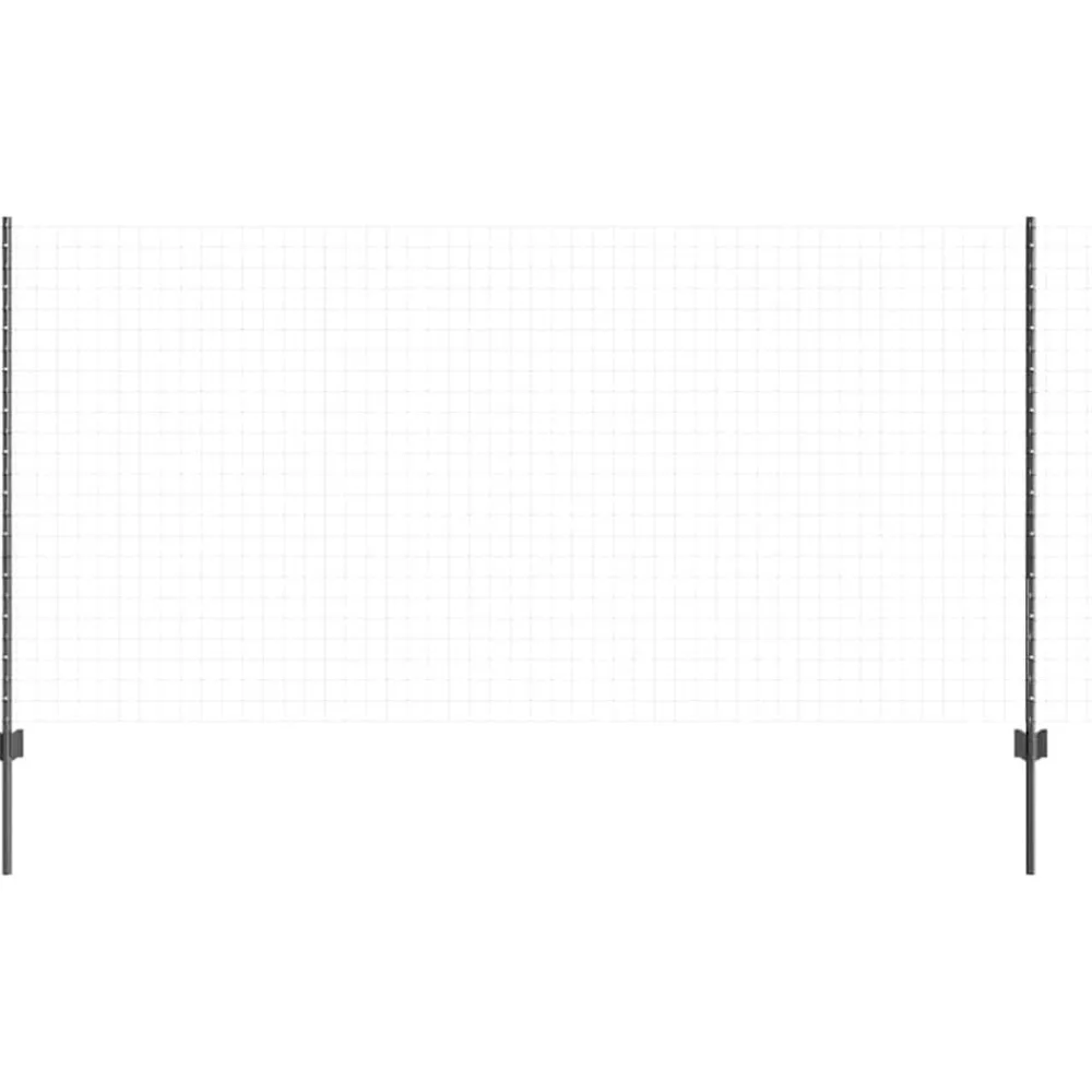 Tuinafscheidingen*vidaXL Afrasteringspaal 44 pcs Grijs 160 cm Staal Staal/grijs