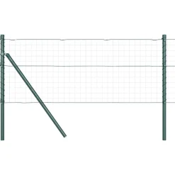 Tuinafscheidingen*vidaXL Afrasteringspaal 7 pcs Staal Groen