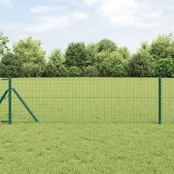 Tuinafscheidingen*vidaXL Afrasteringspaal 7 pcs Staal Groen