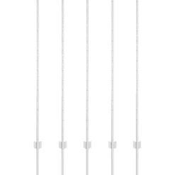 Afrasteringspaal 5 pcs Zilver 140 cm Staal>vidaXL Discount