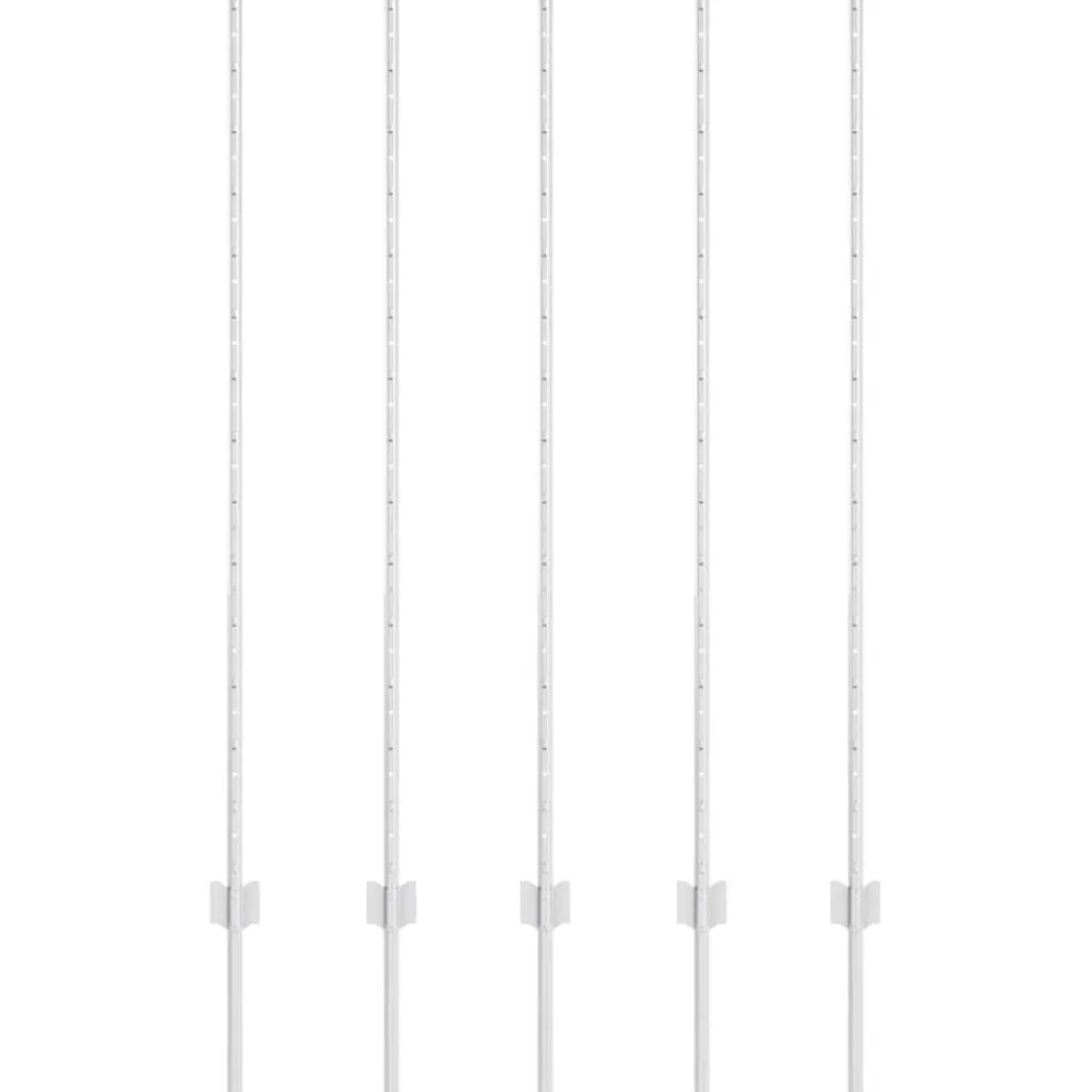 Afrasteringspaal 5 pcs Zilver 140 cm Staal>vidaXL Discount