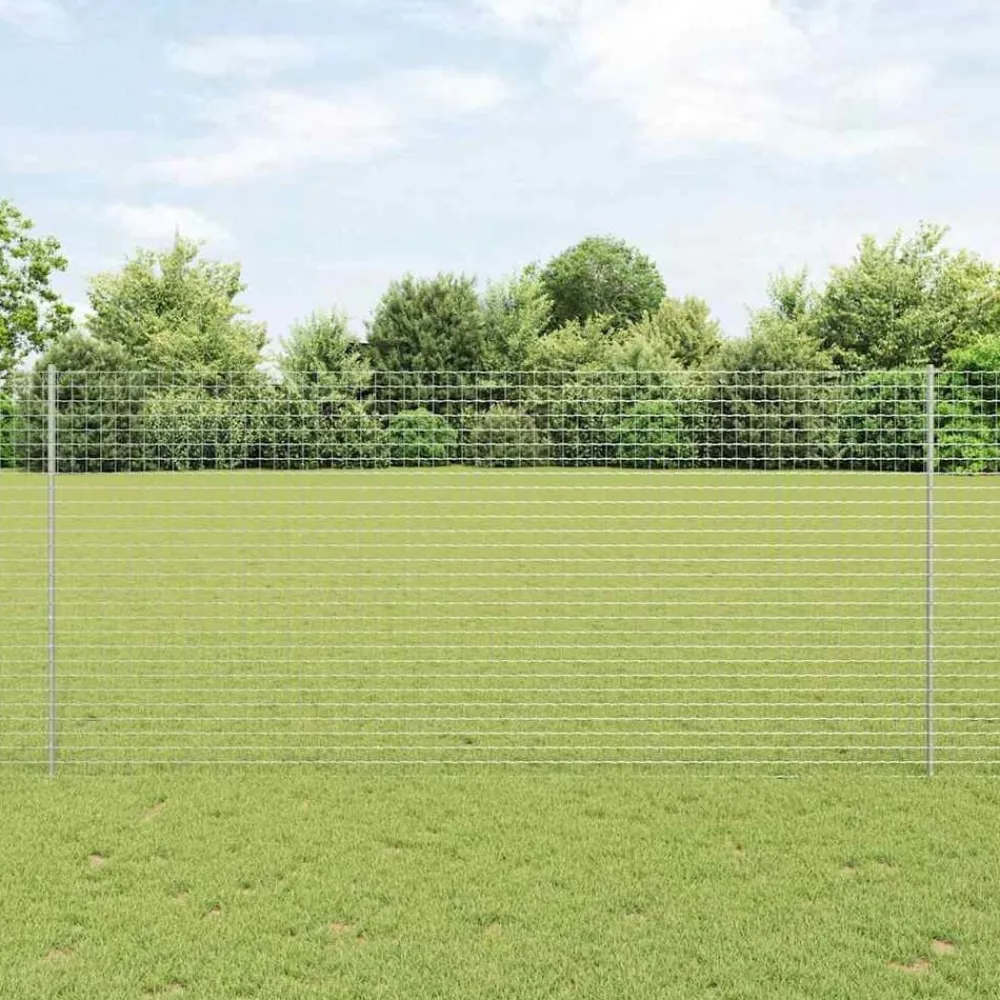 Afrasteringspaal 5 pcs Zilver 140 cm Staal>vidaXL Discount