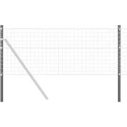 Tuinafscheidingen*vidaXL Afrasteringspaal 2 pcs 50 cm Poedergecoat staal Grijs
