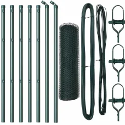 Tuinafscheidingen*vidaXL Afrasteringspaal 10 x 0,4 m (13 mm gaas) Staal en PVC Groen