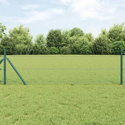 Tuinafscheidingen*vidaXL Afrasteringspaal 10 x 0,4 m (13 mm gaas) Staal en PVC Groen