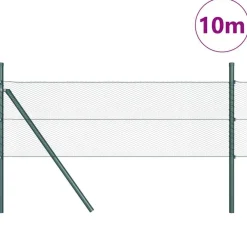 Tuinafscheidingen*vidaXL Afrasteringspaal 10 x 0,4 m (13 mm gaas) Staal en PVC Groen
