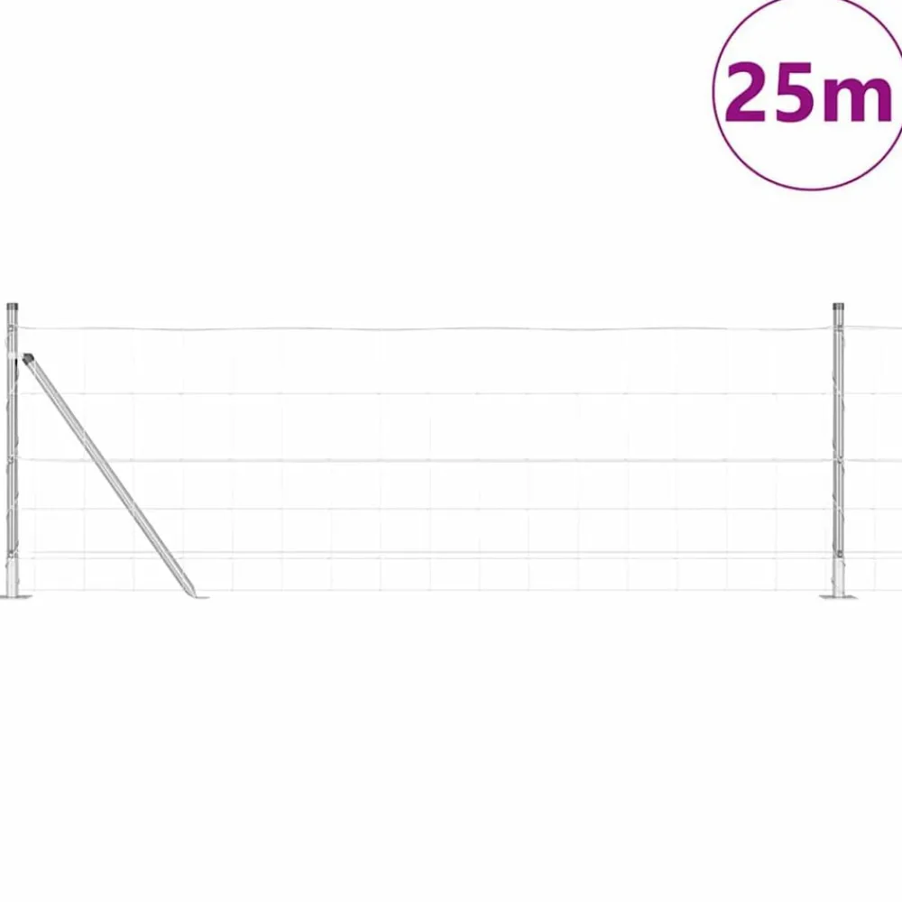 Afrasteringspaal Gegalvaniseerd 25 x 0,8 m Staal>vidaXL Clearance