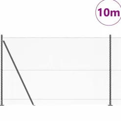 Afrasteringspaal 10 x 1,5 m (13 mm gaas) Staal en PVC><noscript><img width=