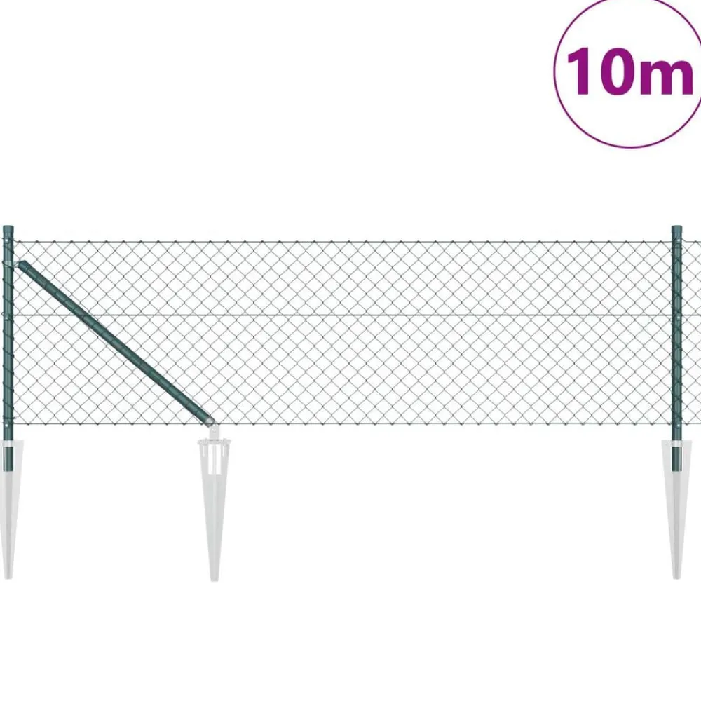 Tuinafscheidingen*vidaXL Afrasteringspaal 10 x 0,4 m (40 x 40 mm gaas) Groen