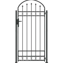 Tuinafscheidingen*vidaXL Afrasteringspaal met slot Assen Grijs 200 x 88 x 14 cm Staal