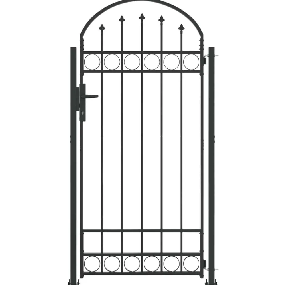 Tuinafscheidingen*vidaXL Afrasteringspaal met slot Assen Grijs 200 x 88 x 14 cm Staal