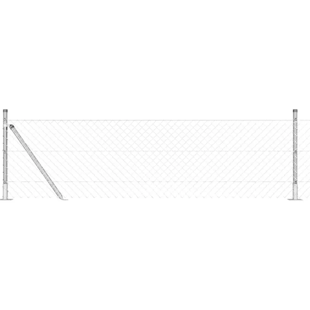 Afrasteringspaal Zilver 10 x 0,4 m (40 x 40 mm gaas) Staal>vidaXL Hot