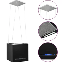 Keuken & Eetkamer*vidaXL Afzuigkap hangend met aanraaksensor LCD 37 cm staal Zwart