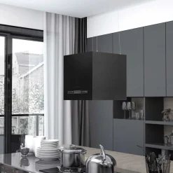 Keuken & Eetkamer*vidaXL Afzuigkap hangend met aanraaksensor LCD 37 cm staal Zwart